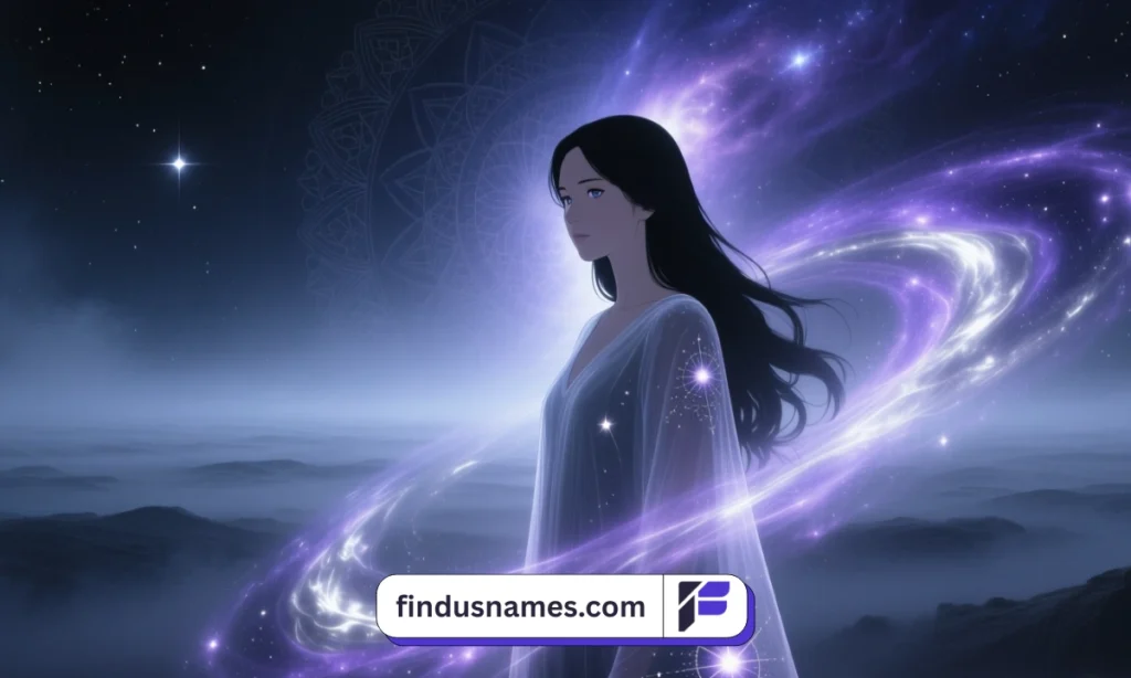 Ancient mythological deity rising from the cosmic void symbolizing names that mean emptiness and creation.