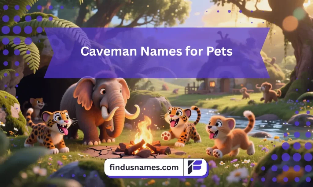 700+ Caveman Names: Prehistoric, Funny, and Fierce Ideas for Characters 5 Cute prehistoric animals in a Stone Age setting to inspire pet-friendly Caveman Names.