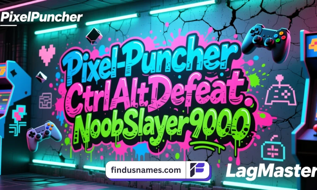 Artistic display of creative gamer name ideas