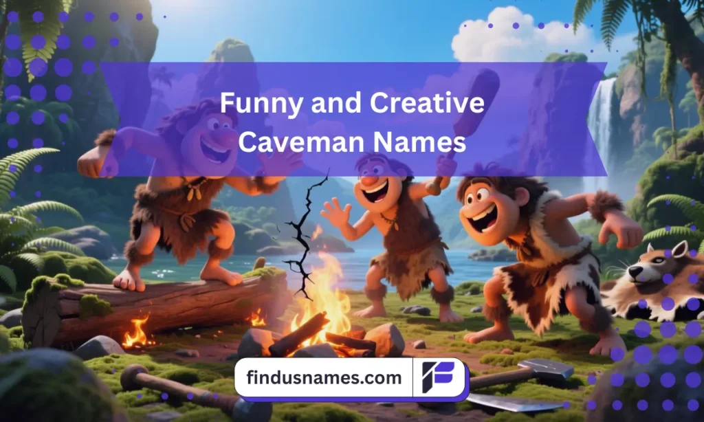 700+ Caveman Names: Prehistoric, Funny, and Fierce Ideas for Characters 2 Playful prehistoric characters in a fun scene to inspire funny and creative Caveman Names.