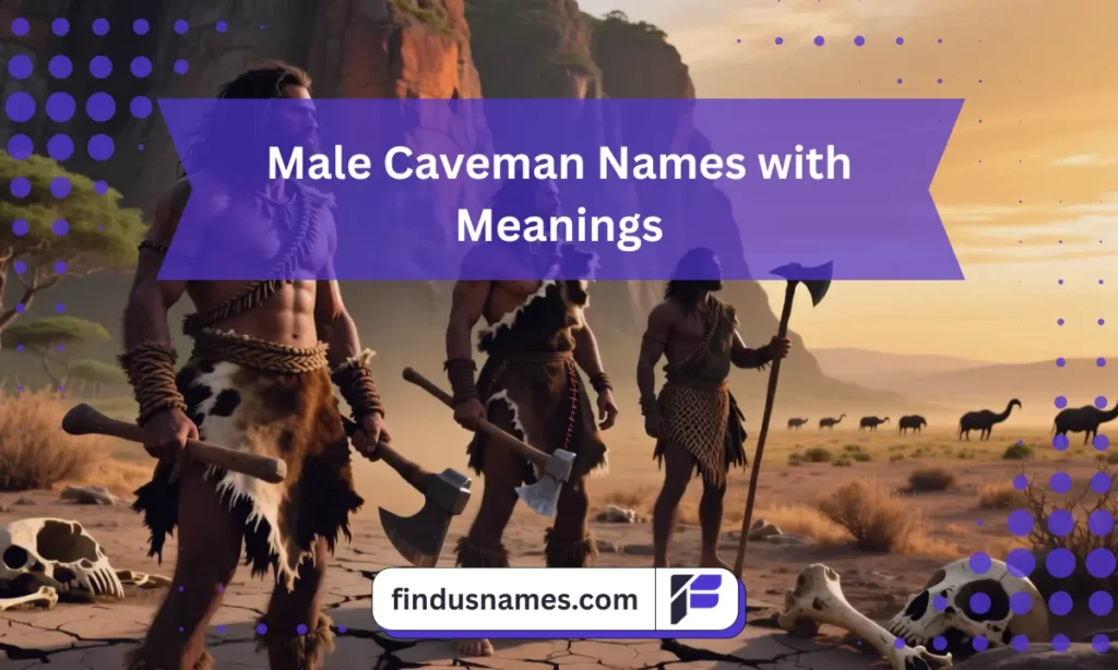 700+ Caveman Names: Prehistoric, Funny, and Fierce Ideas for Characters 1 Rugged prehistoric male characters in a Stone Age setting representing powerful Caveman Names with deep meanings.