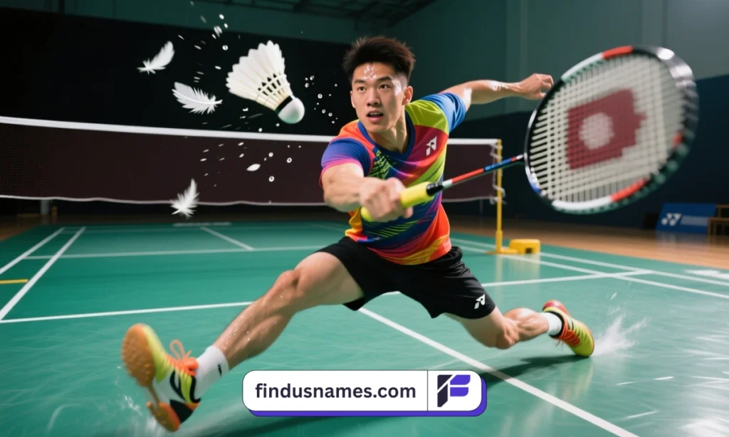 Badminton player executing powerful overhead smash demonstrating athletic strength and technique