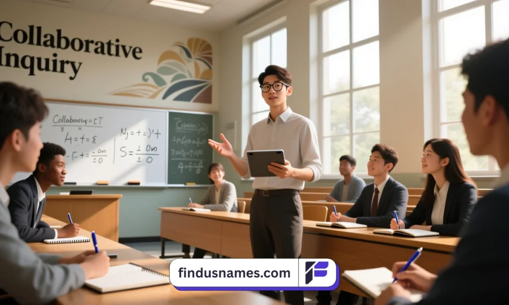 600+ Funny & Inspiring Student Group Names for Every Vibe 3 Students presenting ideas and leading a team discussion representing student leadership group names