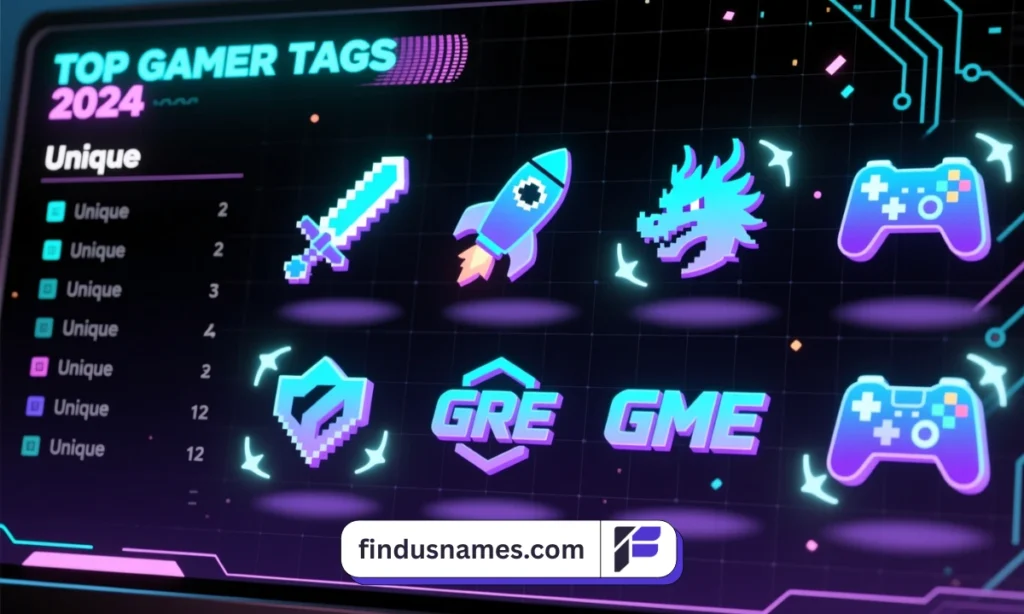 Digital list of cool gaming names for boys