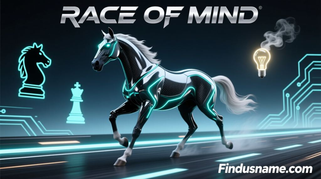 Stylish race horse image featuring clever racehorse names and funny horse names with smart naming ideas