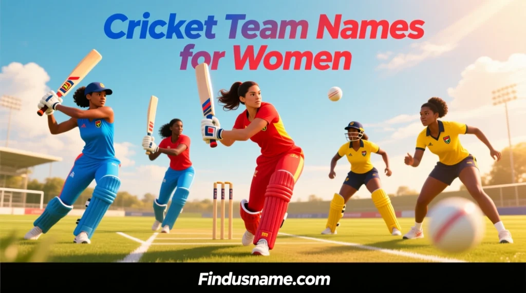 Cricket Team Names for Women featuring strong and stylish female cricket team names
