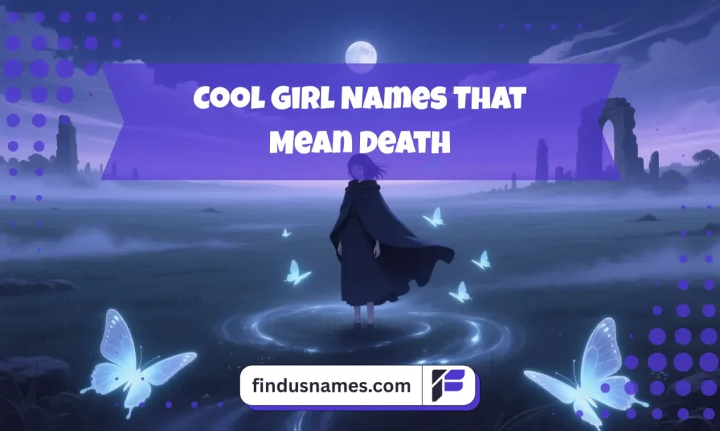 Mysterious girl in moonlit fog representing cool girl names that mean death in a fantasy setting.
