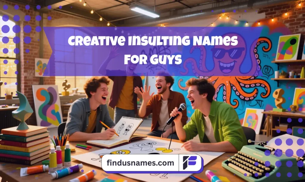 400+ Funny Insulting Names for Guys: Hilarious Creative Ideas That Stand Out 4 A creative group setting where friends come up with playful ideas, matching the style of funny insulting names for guys used in jokes.