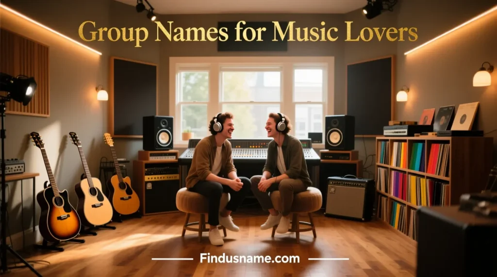 A friendly creative music setting that fits group names for music lovers