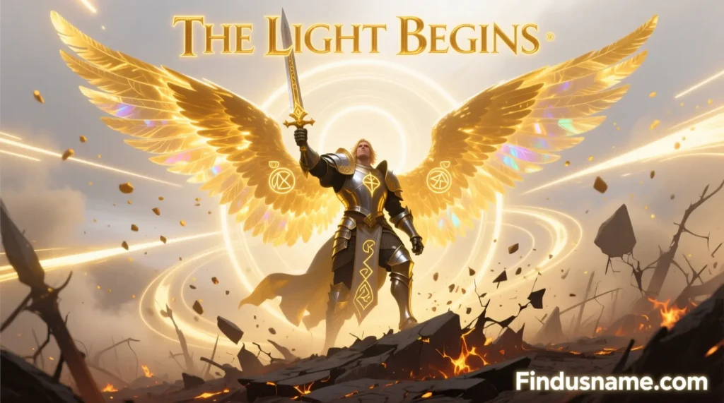 Holy warrior Aasimar names for divine paladins and celestial fantasy heroes