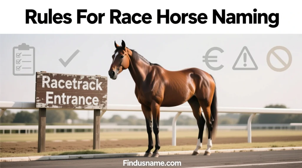 Rules for race horse naming image explaining official guidelines and important steps involved in proper race horse naming.