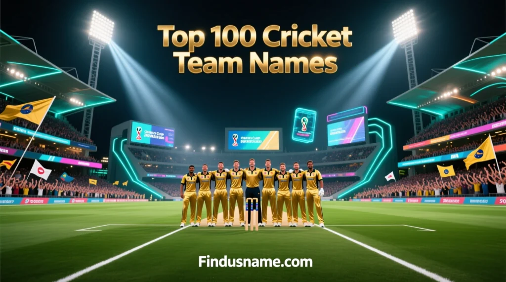 Top 100 Cricket Team Names featuring the best and most popular cricket team names list