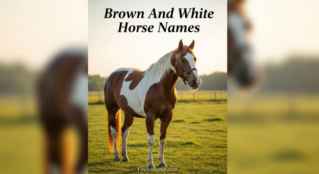 460+ Powerful and Beautiful Brown Horse Names That Truly Stand Out 1 Beautiful brown and white horse image representing creative brown horse names for unique coat patterns.