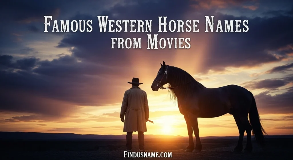 620+ Legendary and Powerful Famous Western Horse Names That Inspire 5 Famous Western Horse Names from Movies image inspired by iconic film horses and famous western horse names.