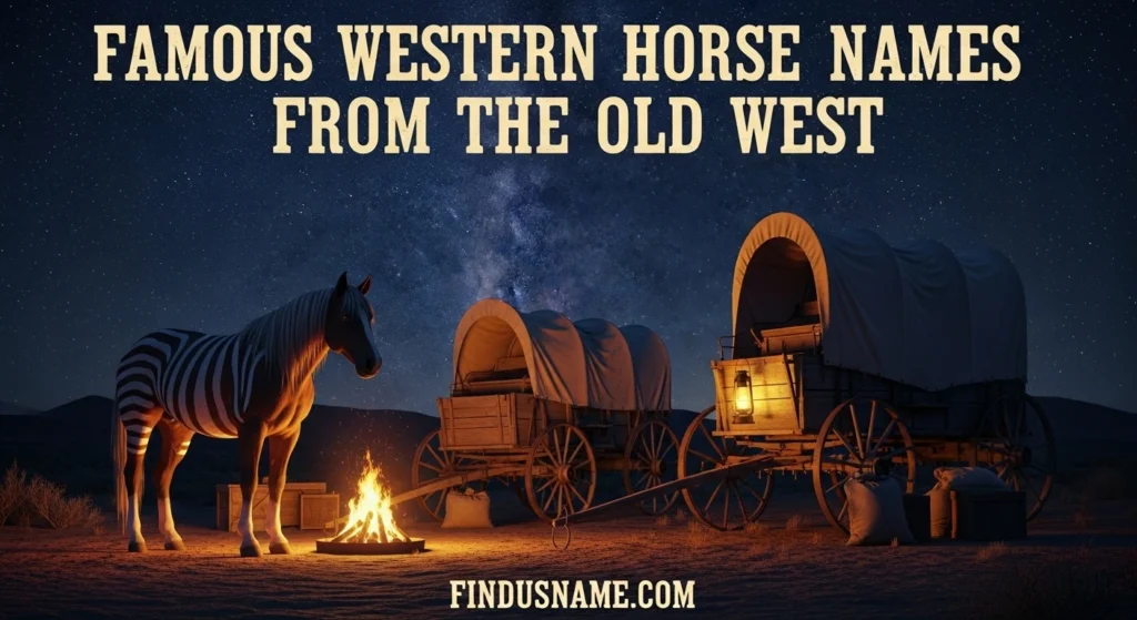 620+ Legendary and Powerful Famous Western Horse Names That Inspire 6 Famous Western Horse Names from the Old West visual inspired by historic horses and famous western horse names.