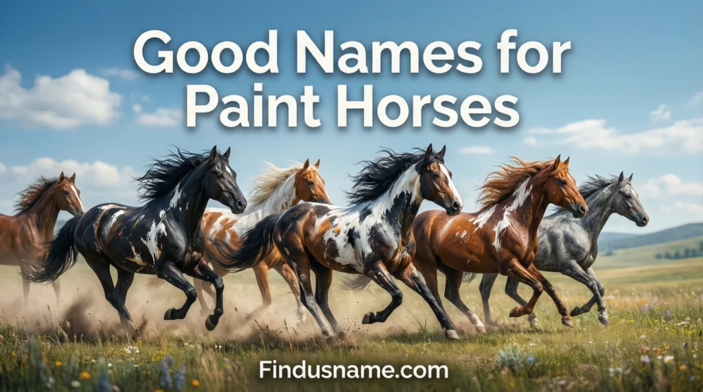 Good paint horse names inspired by color patterns, personality traits, and western horse lifestyle.