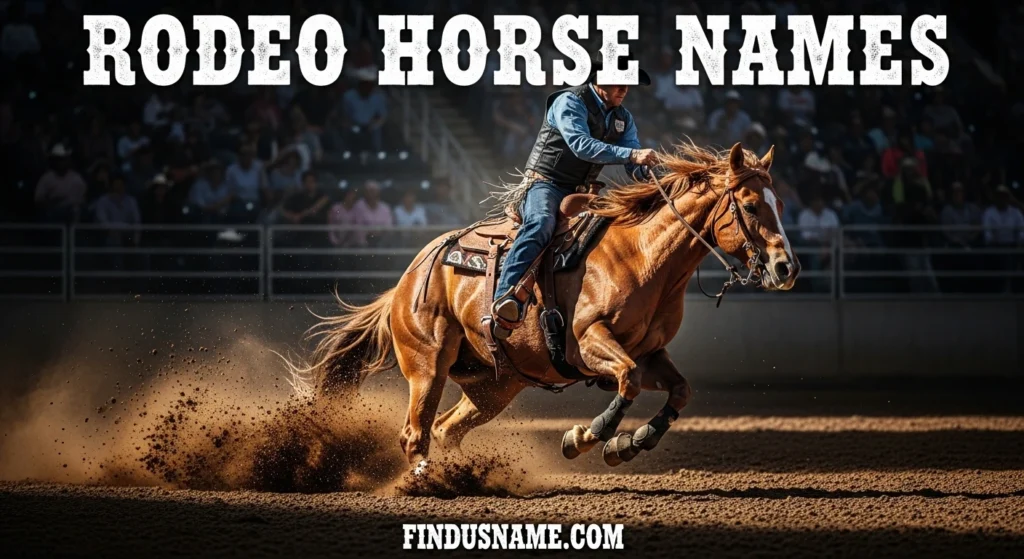 620+ Legendary and Powerful Famous Western Horse Names That Inspire 4 Rodeo Horse Names image inspired by famous western horse names used in rodeo and western competitions.
